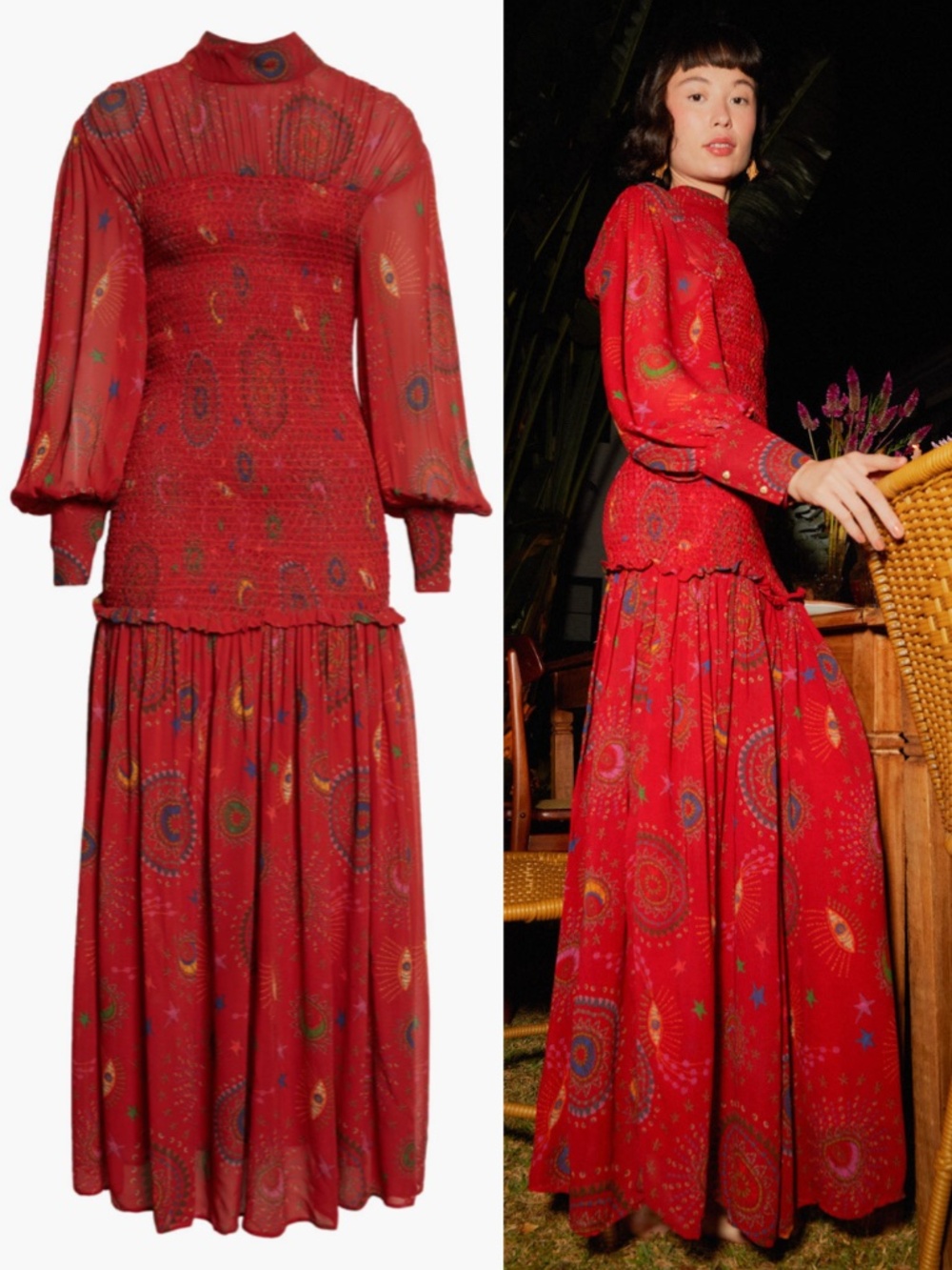 NEW Farm Rio Mystic Night Dress Mystic Night Red Medium